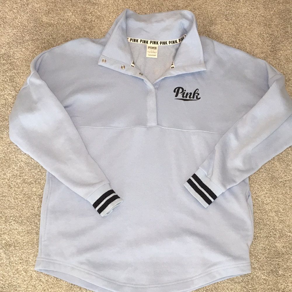 Victoria’s Secret PINK VS T neck North Carolina Blue pocket sweatshirt go Heels!